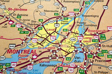 Image showing Montreal map, Quebec.