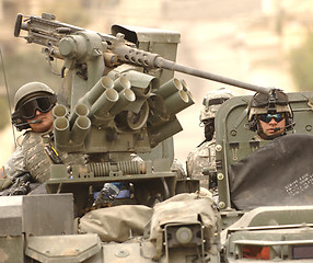 Image showing Soldier on tank