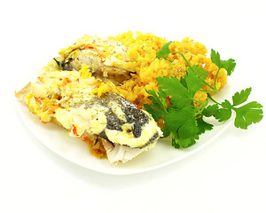 Image showing Fish with rice