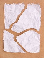 Image showing Crumpled  ragged note paper