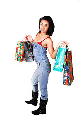 Image showing Young woman shopping.