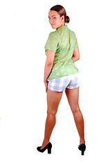 Image showing Tall girl in shorts.
