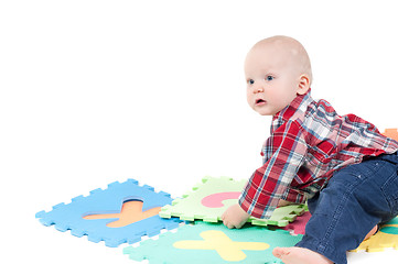 Image showing Little boy in studio