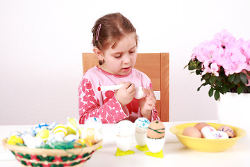 Image showing Painting Easter eggs