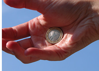 Image showing Euro In Hand