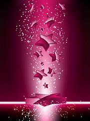 Image showing Pink 3D Stars Background.