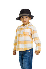 Image showing cute eurasian boy with hat