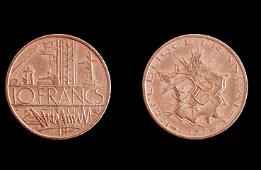 Image showing Vintage French Franc coins