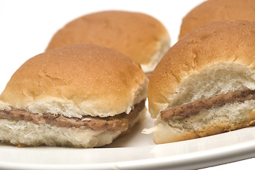 Image showing mini hamburgers cheeseburgers with onions