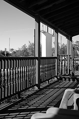 Image showing black and white porch