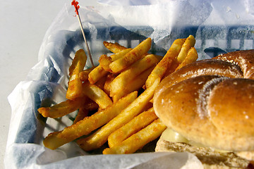 Image showing sandwich and french fries