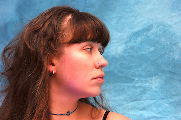 Image showing profile of beautiful young woman