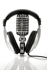 Image showing Retro Microphone & DJ Headphones 
