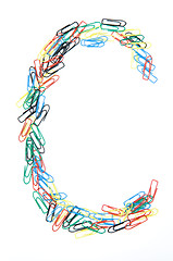 Image showing Paperclip Alphabet Letter C