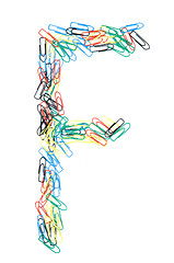 Image showing Paperclip Alphabet Letter F