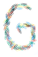 Image showing Paperclip Alphabet Letter G