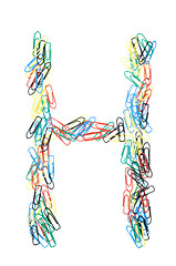 Image showing Paperclip Alphabet Letter H