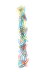 Image showing Paperclip Alphabet Letter I