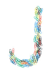 Image showing Paperclip Alphabet Letter J