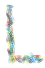 Image showing Paperclip Alphabet Letter L