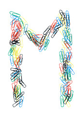 Image showing Paperclip Alphabet Letter M