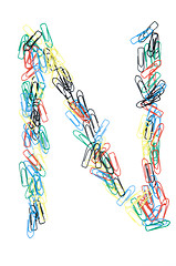 Image showing Paperclip Alphabet Letter N