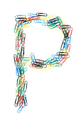 Image showing Paperclip Alphabet Letter P