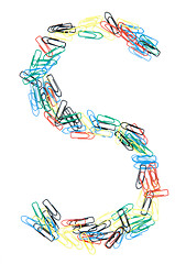 Image showing Paperclip Alphabet Letter S