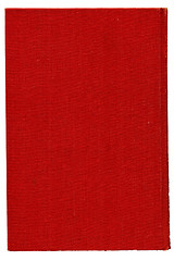 Image showing Red burlap canvas. Over white