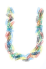 Image showing Paperclip Alphabet Letter U