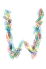 Image showing Paperclip Alphabet Letter W