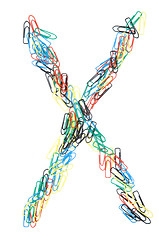 Image showing Paperclip Alphabet Letter X