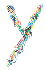 Image showing Paperclip Alphabet Letter Y