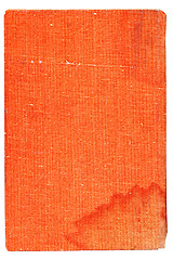 Image showing Orange burlap canvas. Over white