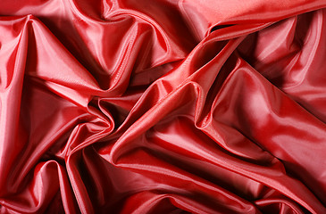 Image showing Red satin background