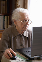 Image showing senior woman with laptop