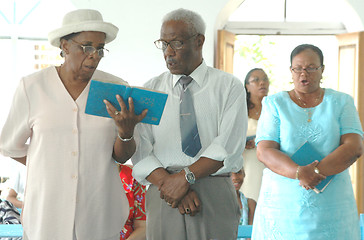 Image showing singing in church  Caribbean Island