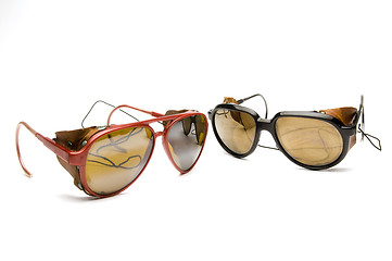 Image showing glacier sunglasses glasses with leather side pieces and strap