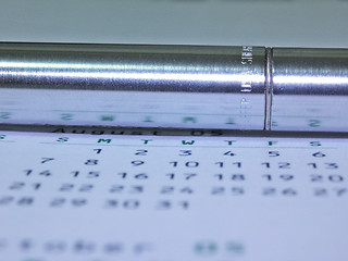 Image showing calender and pen