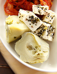 Image showing Artichokes And Feta Cheese
