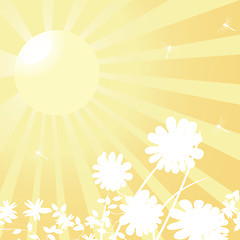 Image showing Sun and flowers