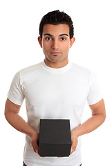 Image showing Man holding box product or gift