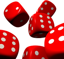 Image showing red dice falling