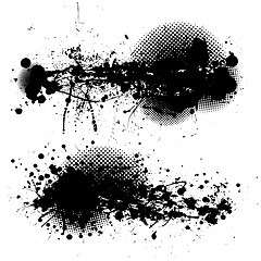 Image showing grunge ink splat pair