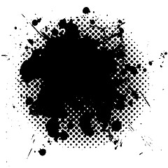 Image showing halftone grunge ink splat black