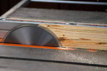 Image showing Ripping on a table saw