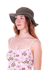 Image showing Young lady with hat.