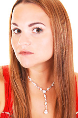 Image showing Beautiful woman with necklace.