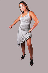 Image showing Pretty girl in silver dress.