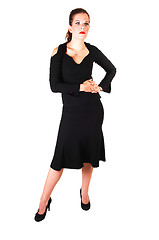 Image showing Pretty girl in black dress.